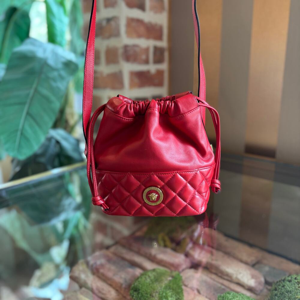 VERSACE Mini Icon Quilted Bucket Bag